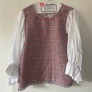 New without tag. Zara Contrast Tweed Shirt/Blouse. Size M